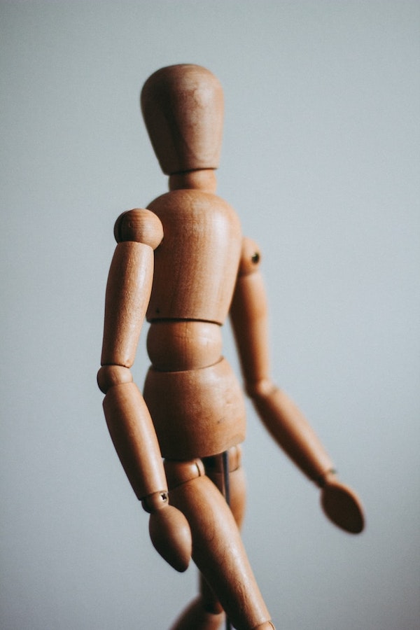 Wooden mannequin of human body