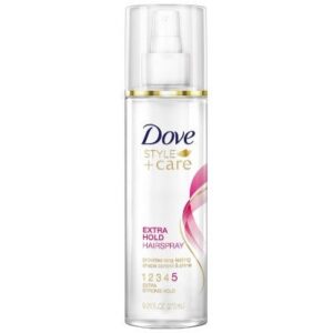 dove hairspray bottle. white